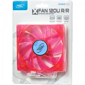 Cooler carcasa DEEPCOOL 120X120X25mm, Rosu, 4 leduri